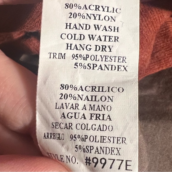 Mur Mur Rust orange split back long sleeve tee top Medium - Picture 13 of 13